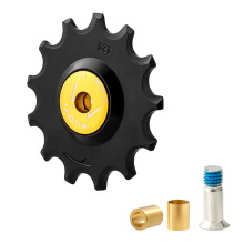 11/12/13/14t Bicycle Rear Derailleur Pulley Wheel with Ceramic Guide Plate Reducing Bushing for Road Bike