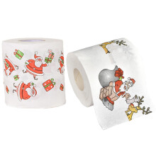 Christmas Toilet Paper 2 Rolls Santa Claus Printed for Bathroom Decor