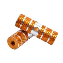 1 pair Bike Foot Peg Pedals with Toe Clips Bike Pegs Saving Space Passenger Supports Kit Golden Aluminum 70mm239.5mm