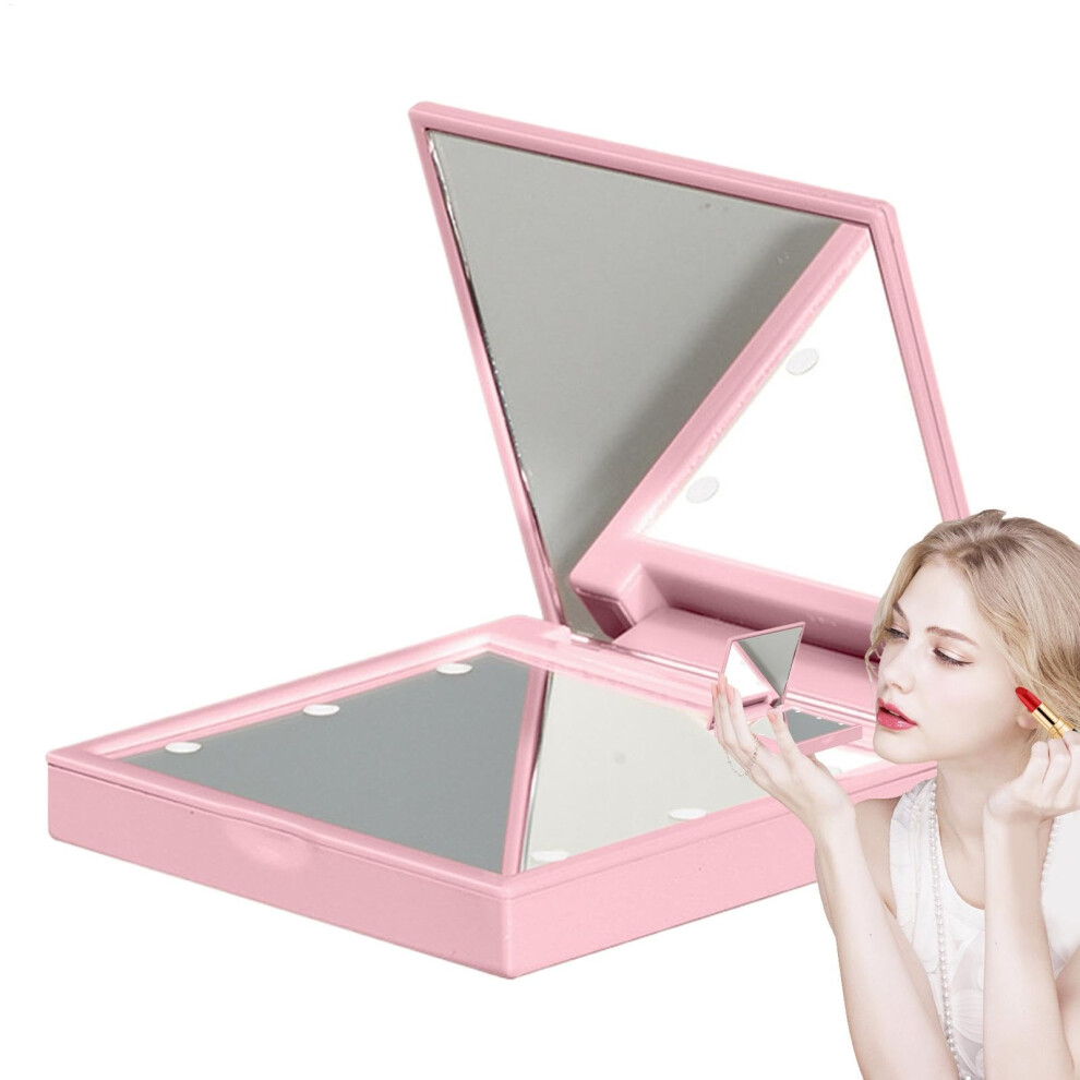 Light Led Travel Mirror, Portable With 6 Leds Compact Weight For Travel