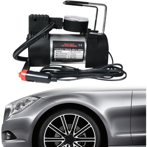 Efficient Metal Air Compressor for Car Tire Inflating, Portable Design 1