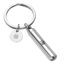 Key Chain Urn Memorial Keepsake Pendant Funerary Cremation Charm Memorial Jewelry Paw for Men Women Loved Wallet Handbag Silver
