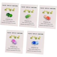 5 Pcs Multi Color Pocket Hug Turtle,Thank You Note Cards Greeting Card Mini Sea Turtle Figure Pocket Hug Gift for Friends Family