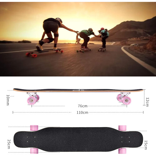43Inch Longboard, 8Layer Maple DropThrough for Kids, Teens, Beginners 1