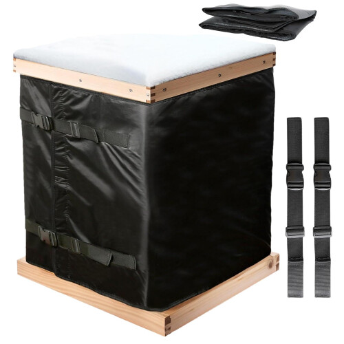 Beehive Insulation Wrap, 600D Oxford Cloth, Windproof and Coldproof, Reusable, Adjustable Winter Protection
