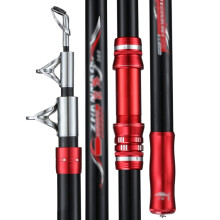 Telescopic fishing rod, baitcasting rod, lightweight, sensitive, onepiece (Red, 3.3 m)