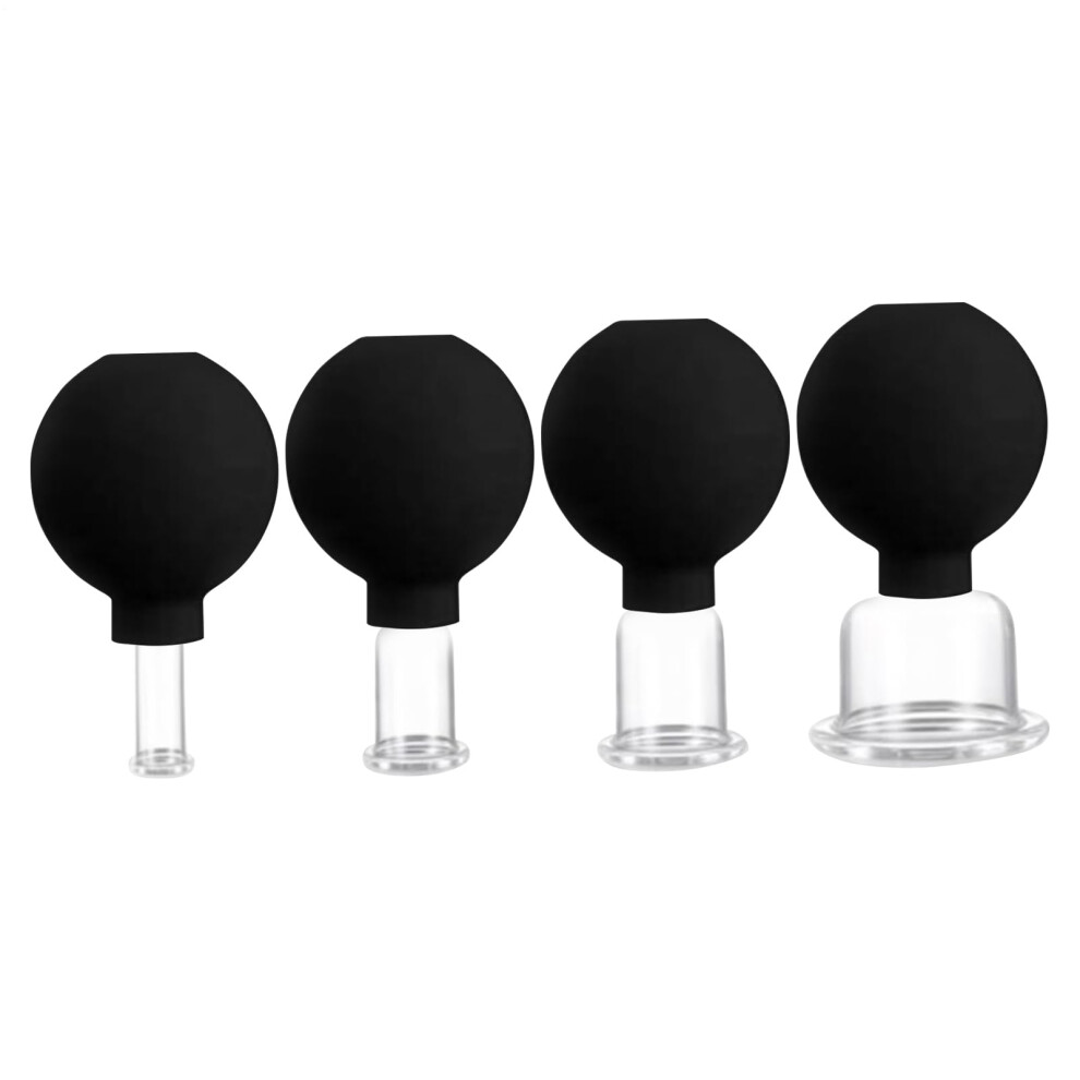 Facial Cupping Set for Face  Suction Cups for Face Cupping  Set of 4 Vacuum Facial Suction Cups for Home, Back Massage Tool
