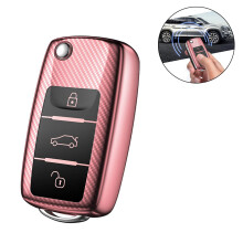 Cover per telecomando, progettata per una protezione completa con TPU di alta qualità, con stile fibra di carbonio per il tuo telecomando Volkswagen.