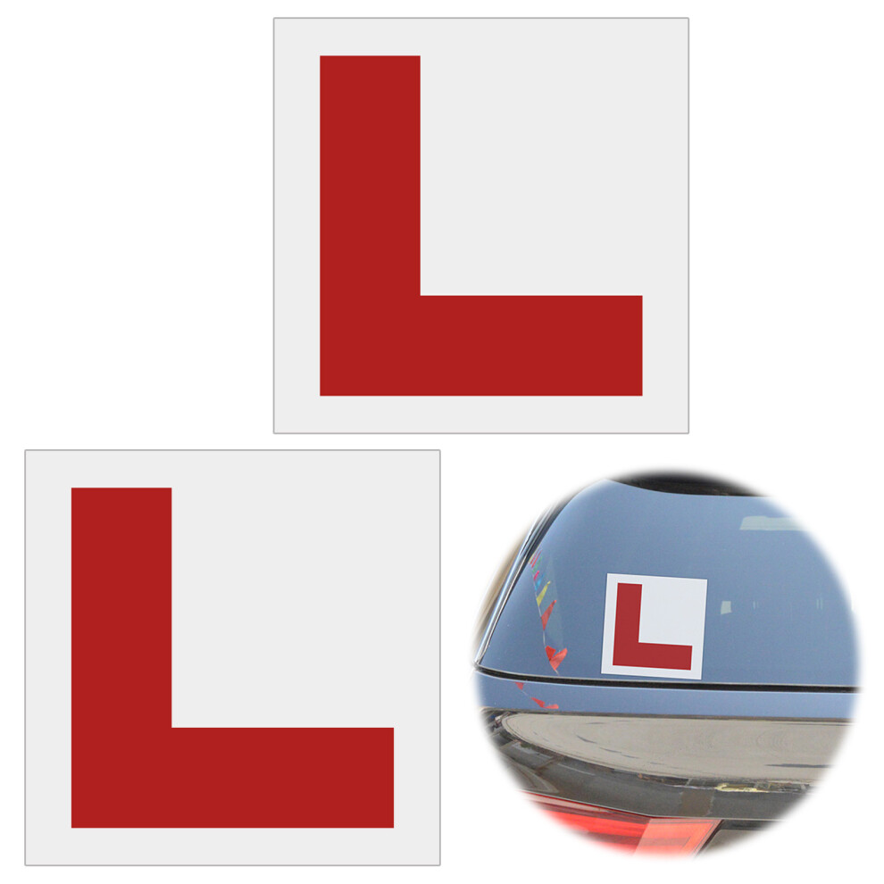 Learner Driver Plates, Magnetic L Plates For Front And Rear Use, Bright Backgrounds For High Visibility, Easy To Move, Compliant With Eu Road White 9190834279138
