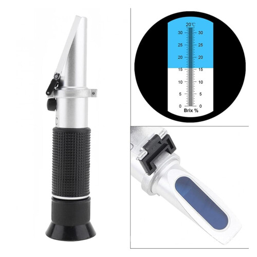 Refractometer, Refractometer 032% Food Drinks Sugar Test ATC Content Meter Handheld Brix Meter A 02 2
