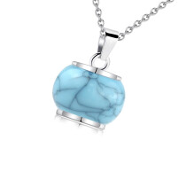 Blue Ashes Locket Memorial Jewelry Cremation Box Casual Wear Metal Casket Cremation Jewelry Urn Necklace For Ashes Pet Memorial