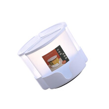 Rotatable grain rice dispenser with 3 grids, sealed, moistureproof bucket, dry food with lid, beans, oats, peanuts, tank, storage box, white
