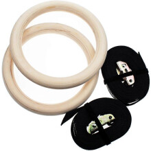 (As show, One size) Sundried Holzturnringe mit Straps Fitnessstudio Ringe Crossfit Gymnastik Sport Dip Ringe Gym Rings