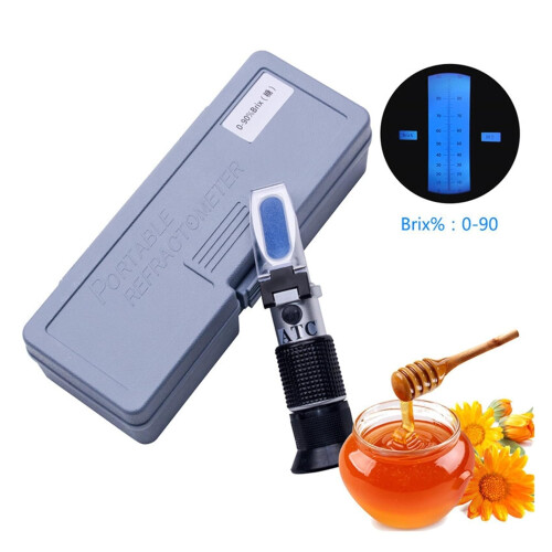 Refractometer, Portable Handheld Refractometer Sugar Meter 090% Optical Sugar Meter Sugar Level Tester with Box A 090 Sugar 2