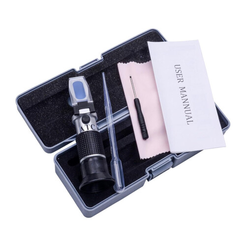 Refractometer, Portable Handheld Refractometer Sugar Meter 090% Optical Sugar Meter Sugar Level Tester with Box A 090 Sugar 1