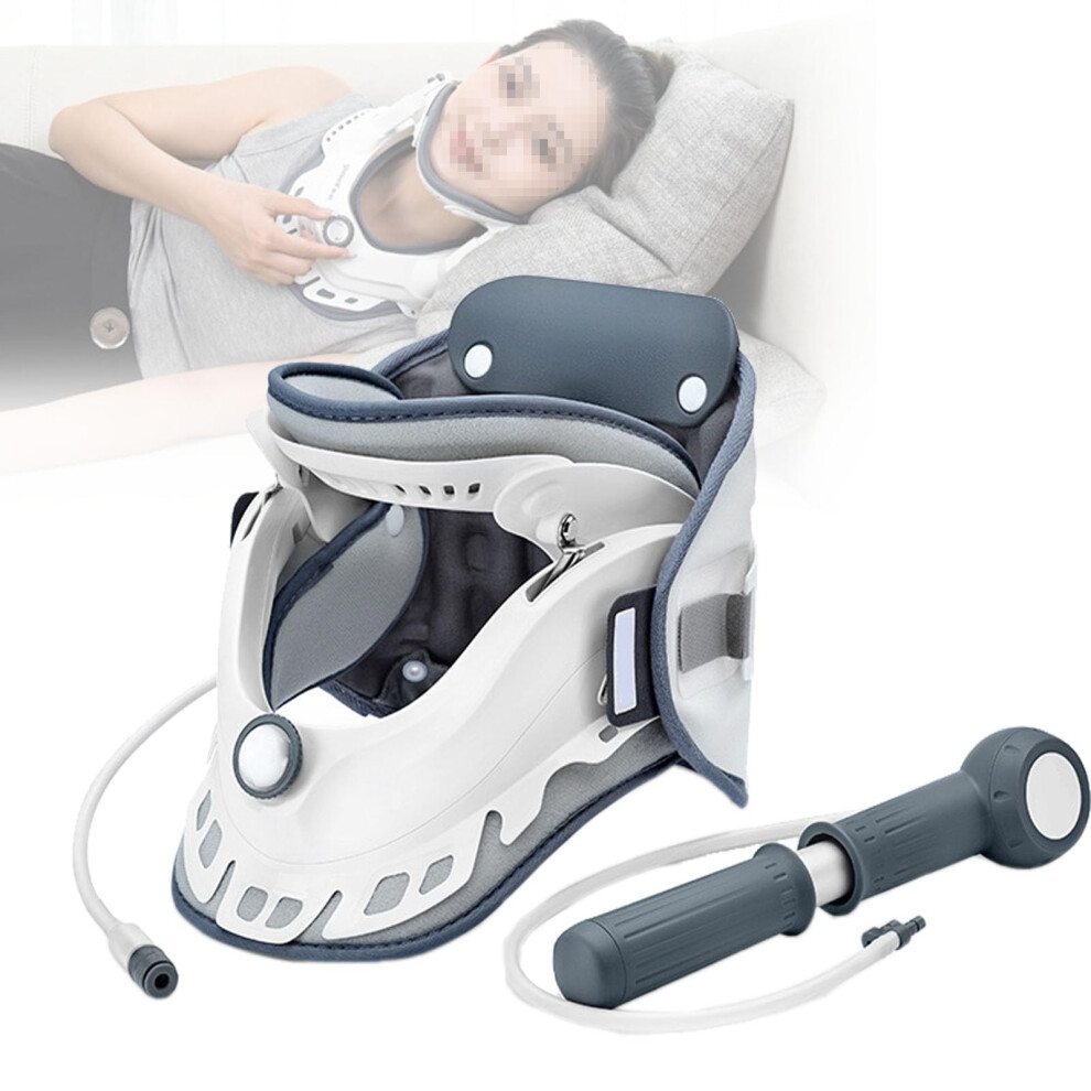 Portable Adjustable Neck Cervical Traction Device with 6 Builtin Airbag Support, Electric Inflatable Neck Stretcher for Posture Correction
