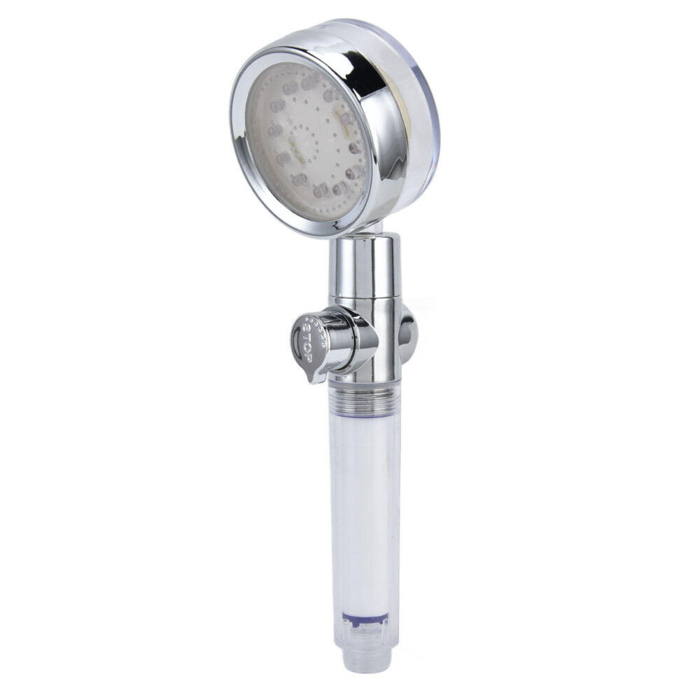 Led Shower Head With Filter For Hard Water, Micro Sediment Filtration Handheld High Pressure Showerhead, Turbo Fan Gentle Stream For Bathroom Easy Ins 9453559452478