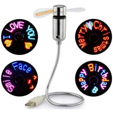 Attoe USB Programmable Fan Mini USB LED Fan with RGB Display for PC Laptop