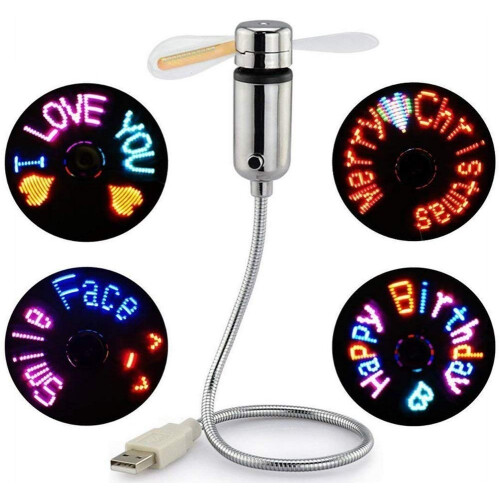 Attoe USB Programmable Fan Mini USB LED Fan with RGB Display for PC Laptop