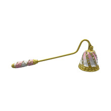 Victorian Antique Enameled Candle Wick Flame Snuffer Metal