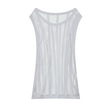 Men's See Through Shirts Fishnet Fitted Sleeveless Muscle Vest Clubwear Undershirt M White