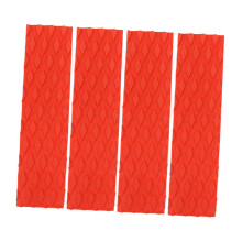 4 x Surfboard Traction Pads EVA Deck Grip NonSlip Boat Decking Sheet for Longboard, Kayak, Skateboard (Red)