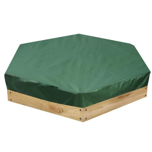 Sandpit Cover, Hexagonal, Waterproof, Dustproof with Drawstring (Green)