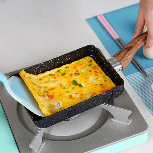 Non Omelette Pan, Wood Handle, Easy Flipping, Breakfast Cookware (S) 2
