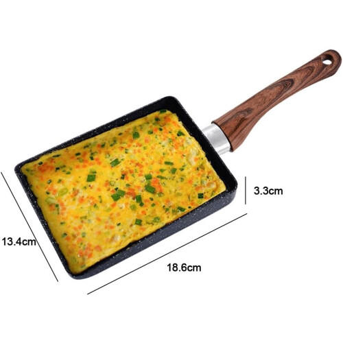 Non Omelette Pan, Wood Handle, Easy Flipping, Breakfast Cookware (S) 1