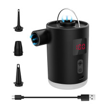Portable Electric Compressor Pump with 3 Nozzles Light for Inflation