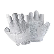 Sports Fingerless Gloves For Women Breathable-Gray L