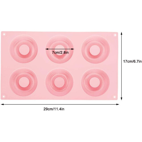 2PCS Silicone Donut Pan, Baking Tray Maker Baking Pan Making Tool Kitchen for Cake Biscuit 2