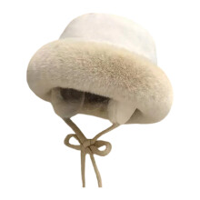Bucket Hat Warm Thicken Style Portable for Outdoor-Beige