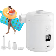 Electric Air Pump For Inflatables 5200mah Battery Bed Inflator 4000pa Deflator For Pool Beach Travel Home White