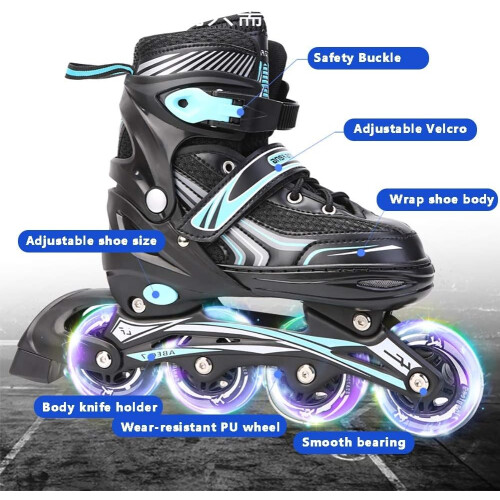 Four Round Roller Inline Skates – DOT Certified Aluminium Frame, ABEC7 Bearings 1