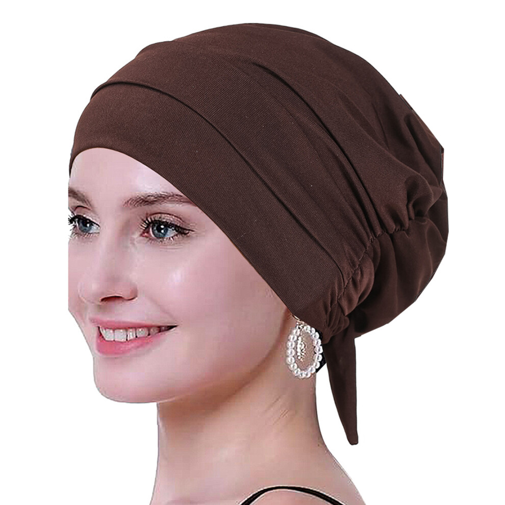 Brown Fashionable Headwrap For Women Hijab Hair Scarf Head Wrap
