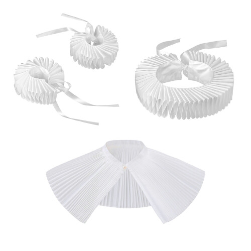 Unisex Polyester False Collar Set Neck Wrap Cosplay-white suit
