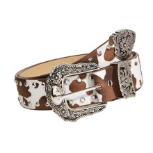 Stylish Punk Rock Waistband Adjustable PU Waist Belt For-khaki