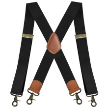 Comfortable Elastic Suspenders Men's X Clip Design for-Black