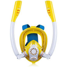 Fullface snorkel mask, diving masks, snorkel mask, antifog for adults and kids Yellow L