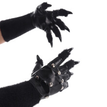Stylish Animal Paws Gloves Soft Warm Punk Studs Suitable-Black