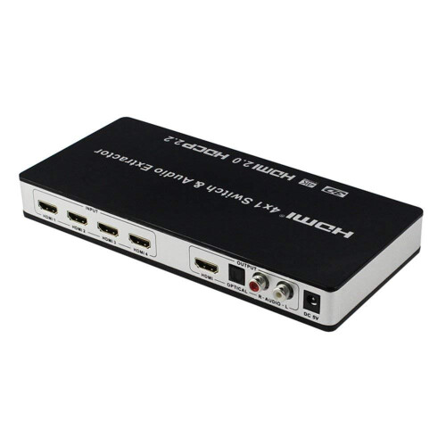 Switch HDMI 4x1 e splitter audio UHD 4K 3D HDMI 2.0 ARC Toslink+RCA