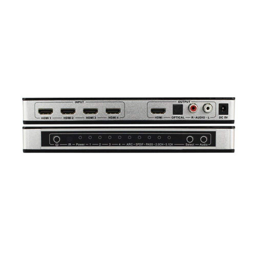 Switch HDMI 4x1 e splitter audio UHD 4K 3D HDMI 2.0 ARC Toslink+RCA 2