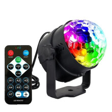 Party lights, 6W 7 colors. RGB LED crystal magic ball DJ. Disco stage lighting effect for party holiday Christmas birthday music lamp.
