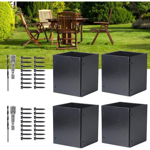 Aesthetic Lshaped, adjustable post protectors for maximum durability on wooden posts (4 pieces) 2