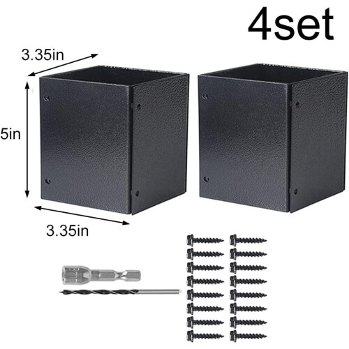 Aesthetic Lshaped, adjustable post protectors for maximum durability on wooden posts (4 pieces) 1