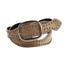Popular Sueded Waist Belt for Youth Women with Double Row Rivets