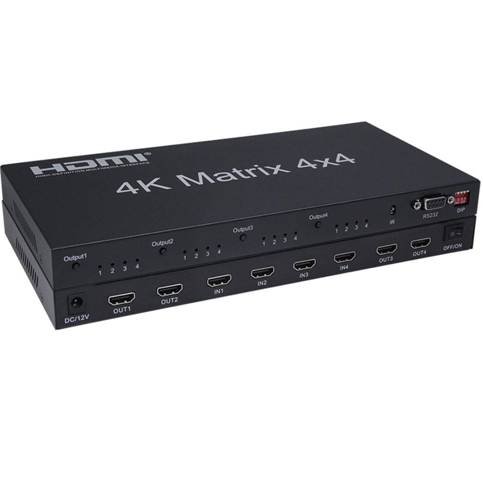 2.0 Hdmi Matrix 4X4, 4K 60Hz 1080P(Rgb/Yuv 4:4:4)Switch Splitter 4 Input 4 Out Converter Rs232 Edid Switch (Hdmi 2.0 Matrix 4X4) 9189345816819