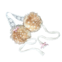 Deer Pattern Earmuffs Soft Plush Ear Protectors For-Bow tie