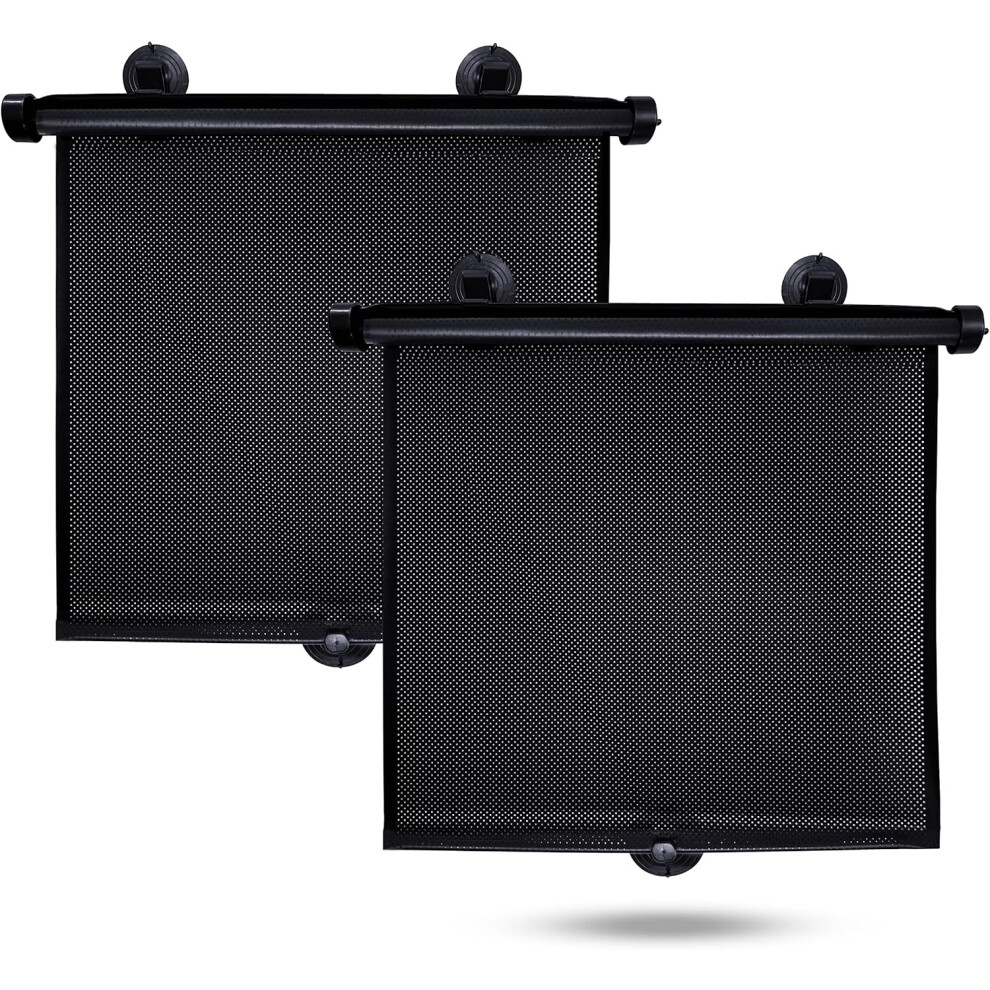 Sun Protection Car Window Shades For Heat Reduction, Privacy With Suction Cups For Quick Retraction Button Self-Retracting Design In Cars Suvs Light 9190834280288